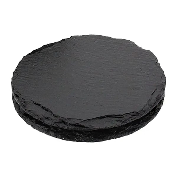 Round Slate Stone Coasters Dinner Plates Drink Coaster 4 In Diameter Round Natural Stone Plates Serving Board Slate Tray For Bar