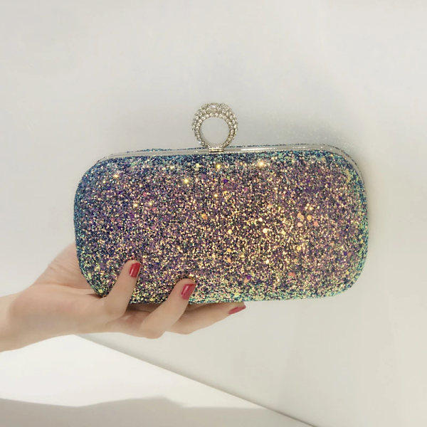 Evening Pink Clutch Designer Bags Women Luxury 2023 Purse Bling Sequins Handbag New Fashion Shoulder Crossbody Small Phone Bag