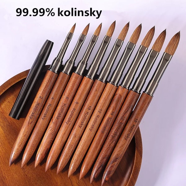 Kolinsky Acrylic Nail Brush Set 3D Pure Handmade Nail Brushes For Acrylic Application Professional Nail Art Brush