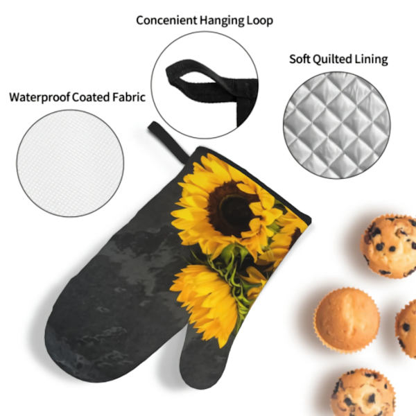 Sunflower Bouquet 4PCS Oven Mitts and Pot Holders Sets for Cooking Baking Grilling