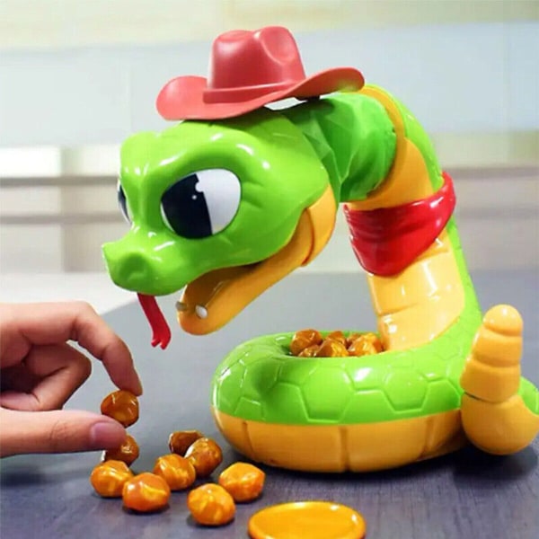 New Cartoon Electric Rattlesnake Toys Decompression Snake Head Pop-up Party Game