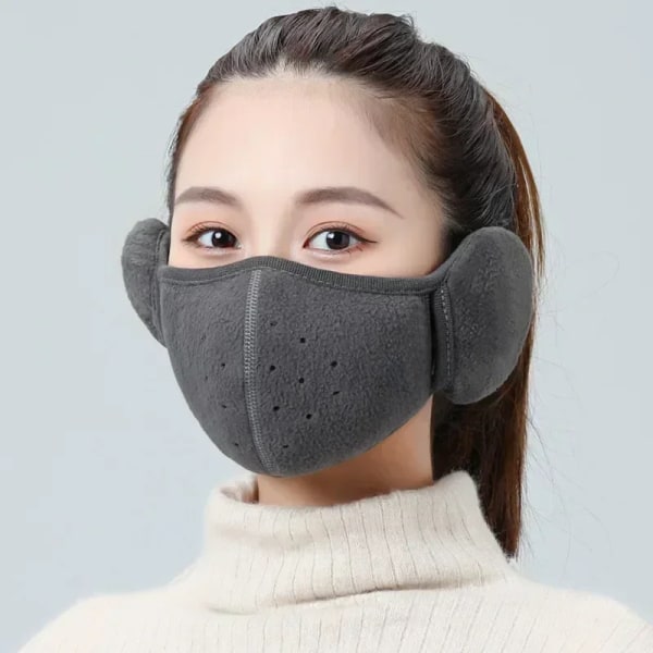 Warm Unisex Breathable Holes Mask Cold-Proof Thermal Mask Earmuffs Two-In-One Wrap Band Ear Warmer Outdoor Riding Ear Muff