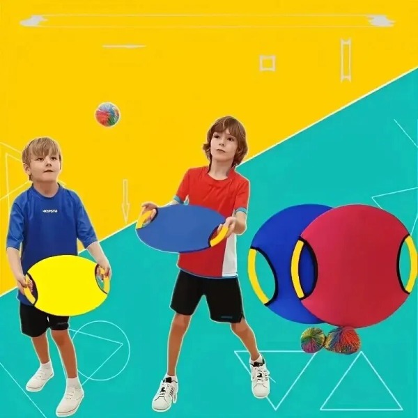 2st rolig bollleksak Förälder Barn Enkel applicering Kasta Rolig barnleksaksracket Catch Ball Game Set Interaktiv utomhussport lila