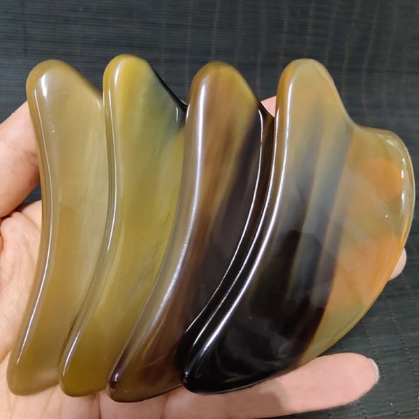 Natural OX Horn Gua Sha Board Gouache Scraper Face Body Massager Acupuncture Scraping Facial SPA Physio Therapy Treatment Tools
