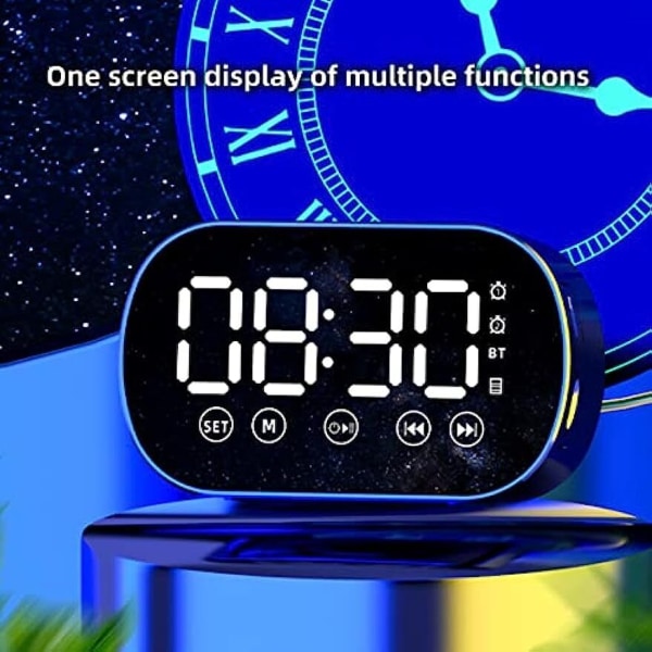 Digital Bluetooth Double Radio Alarm Clock Speaker for Office,Bedroom