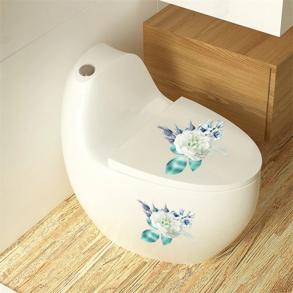 Creative Vinyl Flowers Funny Interesting Toilet Wall Sticker Bathroom for Home Decor Decal Poster Background Stickers Aesthetic