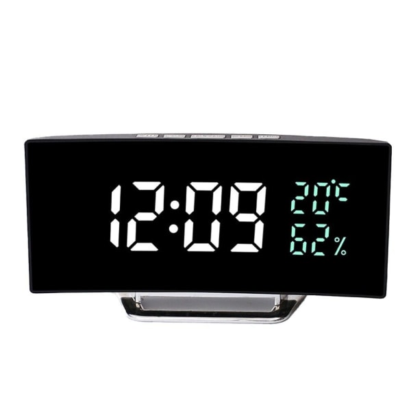 Stylish Curved Screen Digital Clock with Temperature Humidity & Date Reading