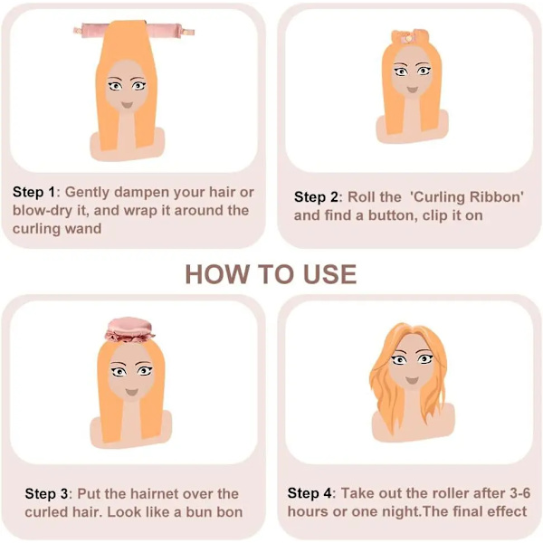 Heatless Curling Rod Silk Curls Lazy Person Sleep Headband No Heat Curly Hair Stick Soft Curler Wave Curling Hair Styling Tools
