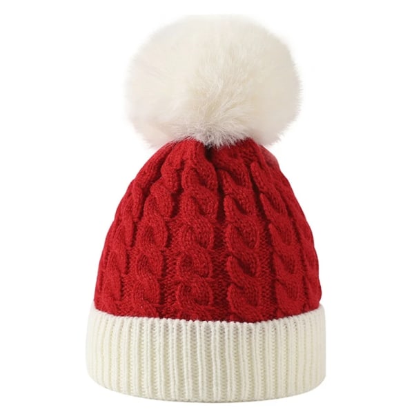 Children Santa Claus Wool Hat Kids Winter Party Beanies Crochet Warm Skullies Boys Girls Plush Knitted Hats Cap