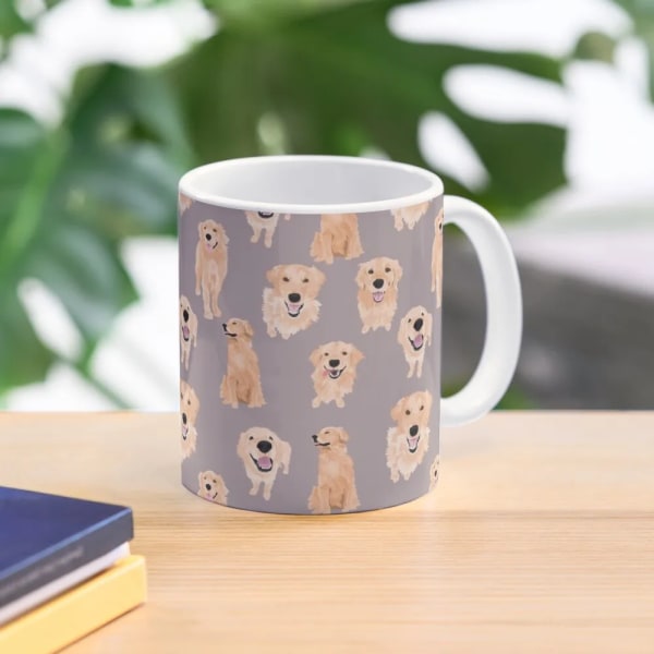 Golden Retriever Classic  Mug Cup Printed Coffee Photo Picture Handle Round Design Image Simple Drinkware Tea Gifts