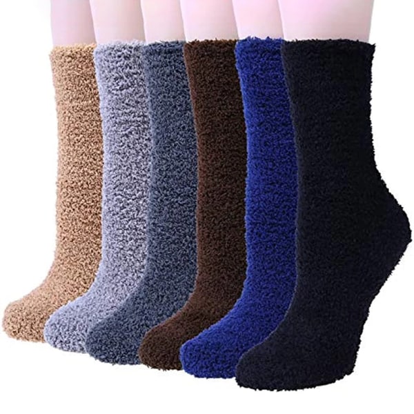 Winter Warm Mens Fuzzy Socks Thick Coral Fleece Women Sock Solid Soft Breathable Plush Home Sleeping Indoor Floor Towel Socken
