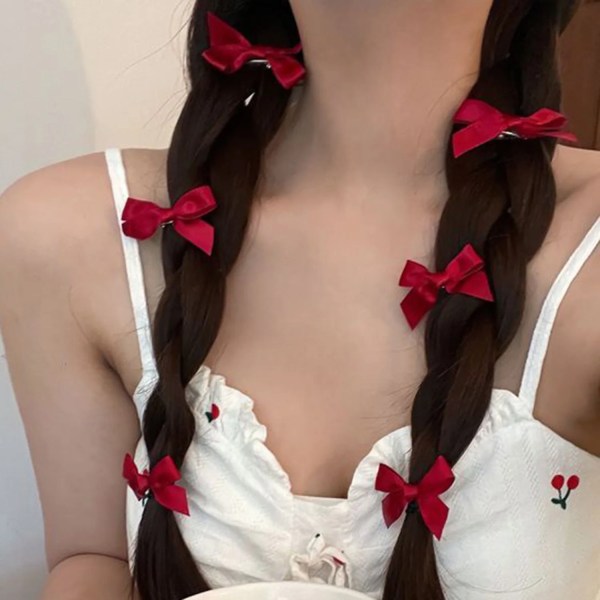 1PC Sweet Girls Bow Mini Metal Hairpin Hair Clips Headwear Barrettes Handmade Ribbon Bowknot Kids Fashion Hair Accessories