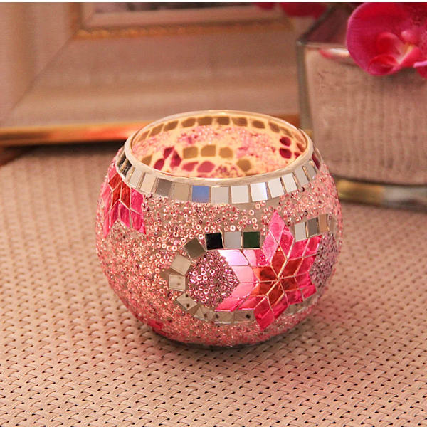 Mosaic Glass Candlestick