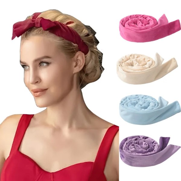 2 In 1 Heatless Curling Headband Lazy Curler Set Hairs Rollers Sleeping Soft Hair Bands Wave Hair Curlers DIY Styling Tools