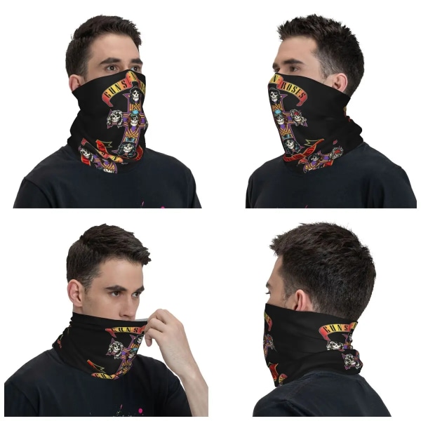 2pcs  Heavy Metal Rock Music Band Guns N Rose Neck Gaiter Men Women UV Protection Winter Bandana Scarf for Cycling