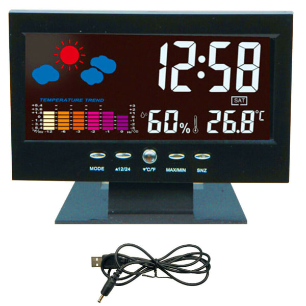 Digital LCD Alarm Clock Alarm Table Clock Radio Alarm Clock Temperature Display Calendar Clocks-