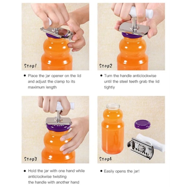 1-4 InchesMultifunction Cap Lid Openers Tool Kitchen GadgetsManual Stainless Steel Easy Can Jar Opener Adjustable