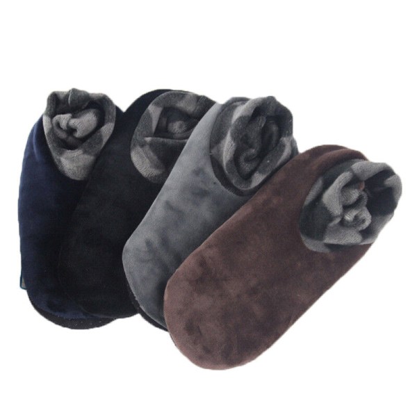 Men's Winter Warm Home Soft Fleece Thick Bed Sock Non Slip Slipper Floor Soc;WL