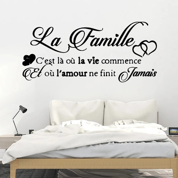 Fashion French Text phrase Vinyl Wall Sticker Wallpaper Decorative For Bedroom decor francais muraux house decoration