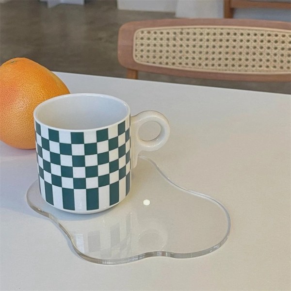 Acrylic Placemat Coffee Cup Coasters Cup Pad Transparent Jewelry Display Plate Trinket Tray Mini Dessert Plate Perfume Tray