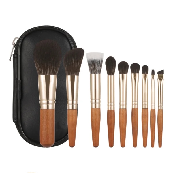 9pcs Makeup Brush Set Mini Portable Travel Beauty Tools Concealer Blush Loose Powder Eye Shadow Highlighter Foundation Brush