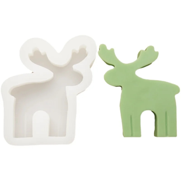 Christmas Elk Silicone Candle Mold DIY Christmas Tree Snowman Santa Claus Plaster Resin Crafts Making Tools for Home Decor Gifts