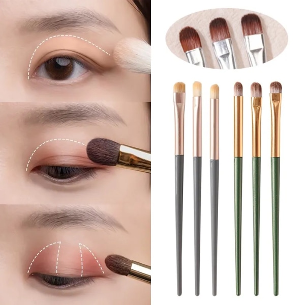 3PCS Eye Shadow Detail Brushes Soft Eyebrow Lying Silkworm Multifunction Makeup Brush Set Beauty Eyes Cosmetic Tools