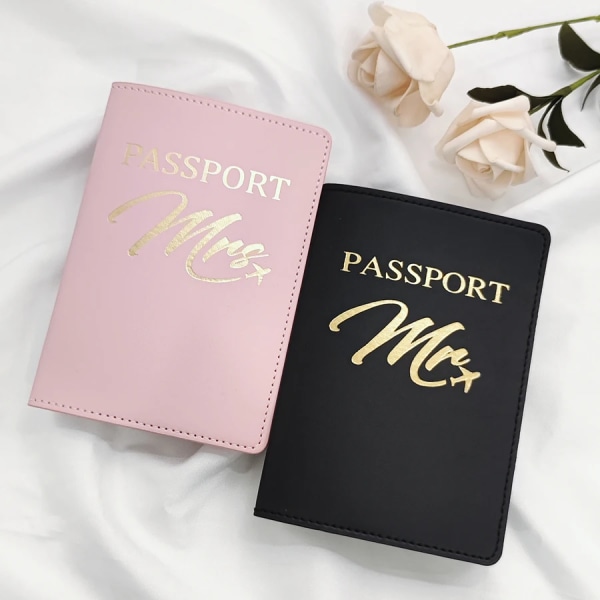 2PCS a Set Mr/Mrs Lovers Couples PU Leather Passport Cover Case Holder Travel Accessories Wallet for Women For Men