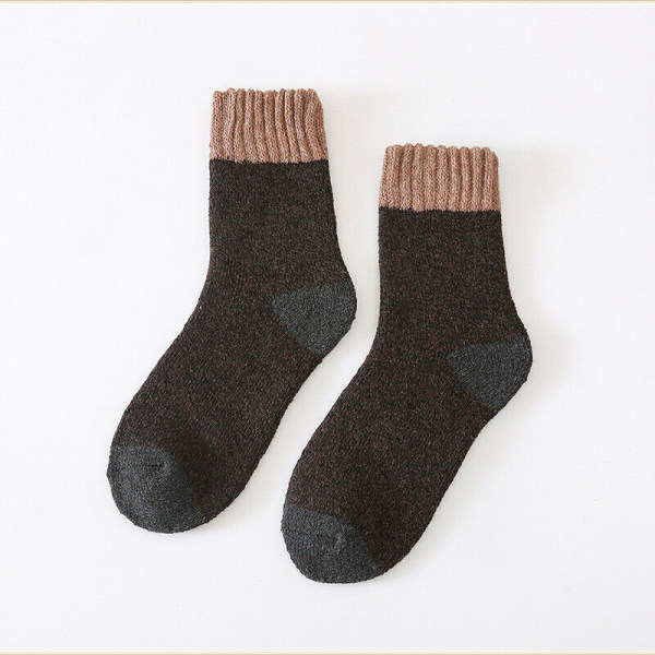 5 Pairs Men's Winter Cotton Towel Socks Plush Thick Warm Medium Tube Socks