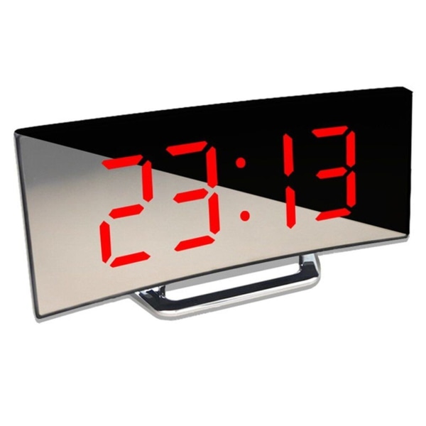Electric Alarm Clock for Bedrooms Digital Clock Modern Curved Design LED Clocks