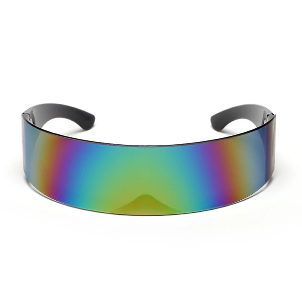 Futuristic Narrow Cyclops Visor Sunglasses Laser Eyeglasses UV400 Personality Mirrored Lens Costume Eyewear Glasses Men Glasses
