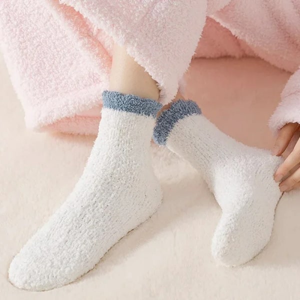 Winter Lolita Cozy Coral Fleece Socks Women's Fashion Warm Fuzzy Fluffy Anti-Slip Slipper Sock Thermal Home Soft Sleep Floor Sox