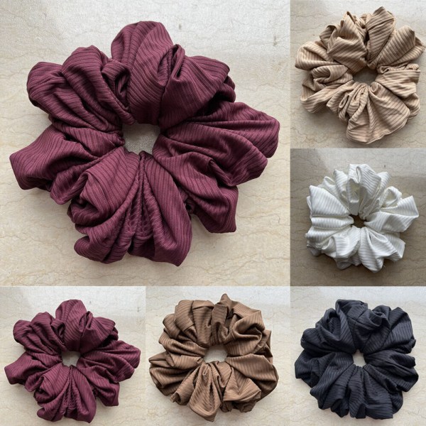 6pcs Big Hair Scrunchie Scrunch Scrunchy Hoop Ponytail Holder Elastic Band Hair Ties