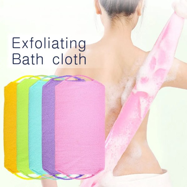 Exfoliating Bath Cloth Stretchable Back Body Massage Brush Shower Accessories Skin Care Cleansing Tool Washcloth Brush Scrubber