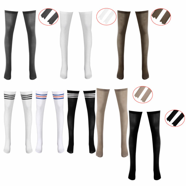 Sports Long Tube Socks Striped Over Knee Thigh High Socks Open Toes Stockings