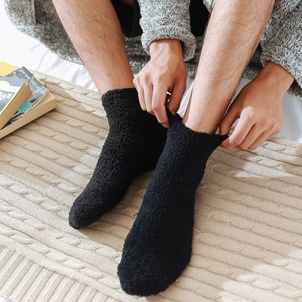 Winter Warm Coral Fleece Men Socks Casual Home Fashion Plush Floor Sox High Quality Sweat-absorbing Breathable Thick Sock Women