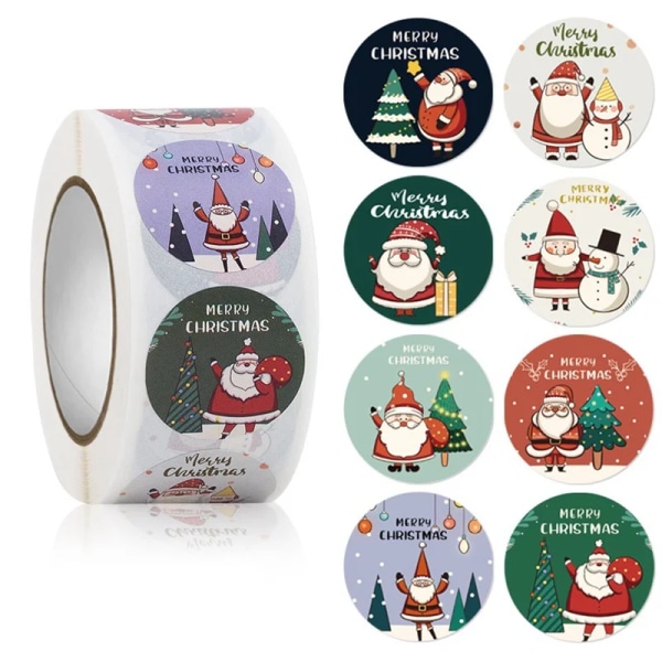 50-500pcs 1inch round Santa Claus Merry Christmas journaling material phone sticker for kid adhesive labels  aesthetic notebooks