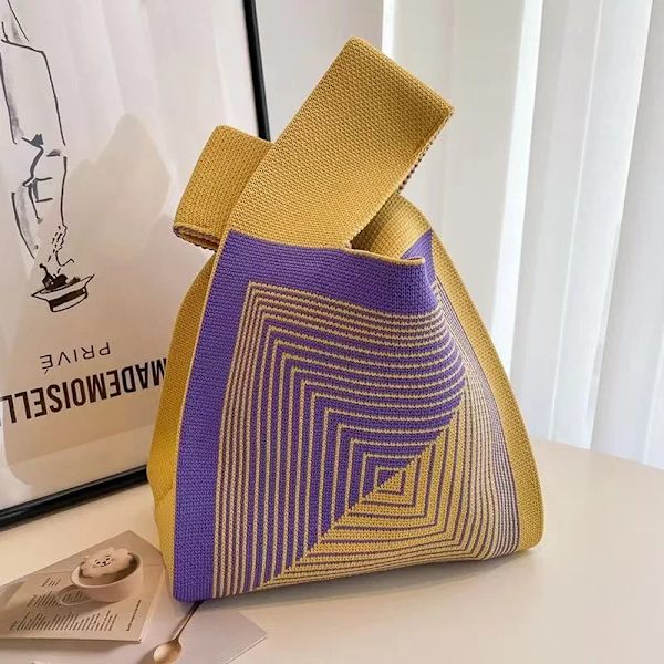 Handbag sub knitted handbag fashion Japanese style tote wristlet slippery baby handbag go out to work small handbag