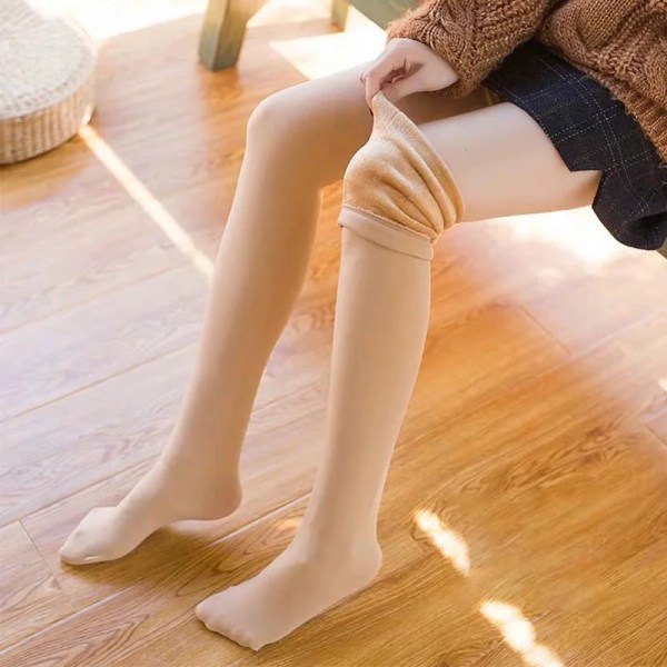 40/60cm Winter Velvet Stockings Women Lolita Warm Thicken Plush Long Socks Soft Thigh High Over Knee Socks Compression Legings