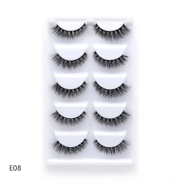 5 pairs makeup eyelashes soft fluffy lashes false eyelashes dramatic 3d mink lashes lash extension make up cilio faux cils E-08