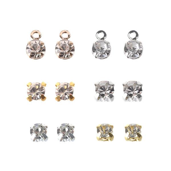 50pcs Super Mini Rhinestone Buckle DIY Doll Dress Clothes Handmade Doll Bags Shoes Necklace Buttons Doll Sewing Accessories