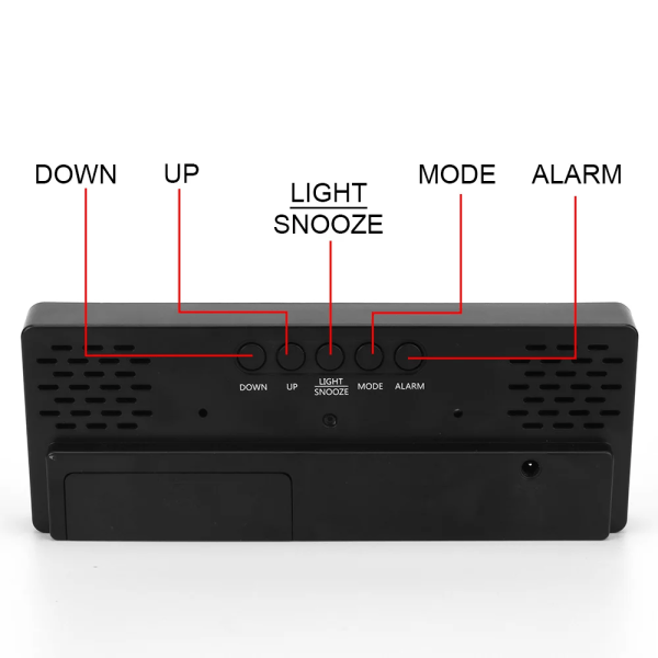 LED Digital Clock Acrylic/Mirror Alarm Clock Voice Control Time Temperature Display Snooze Voice Control Bedside