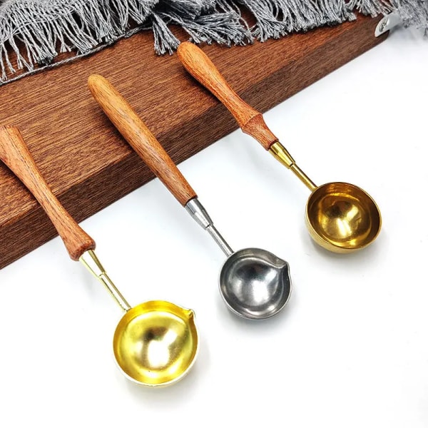 European style Sealing Wax Spoon Vintage Wooden Handle Rosewood Lacquer Spoon Seal Stamp Craft Tool Handmade Wax Melting Spoons