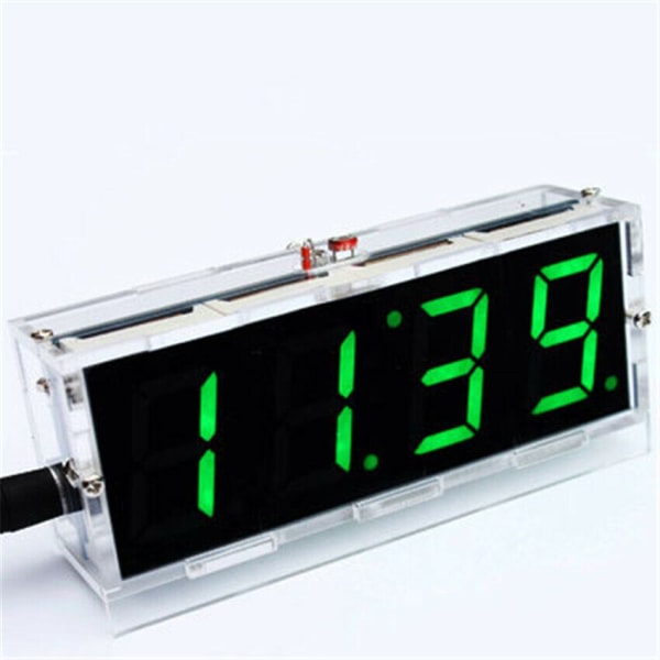 4-Digit LED DIY Digital Watch Light Control Temperature Display Date Time New-