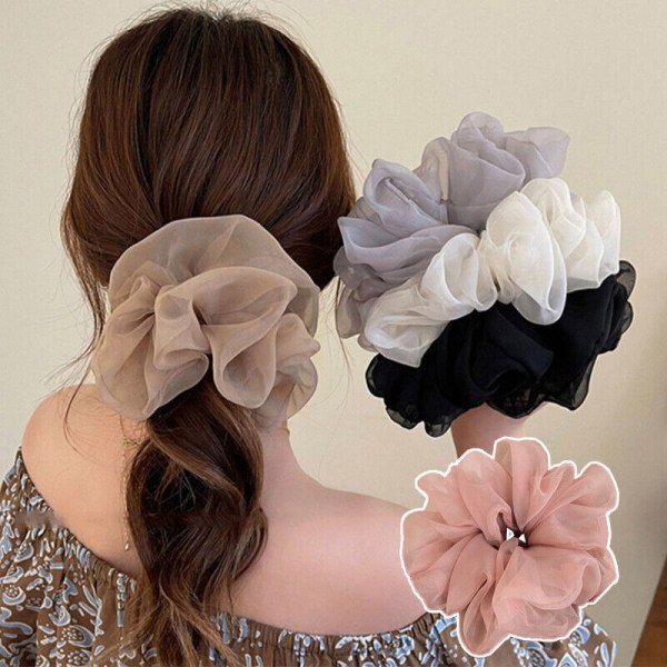 Solid Color Organza Hair Scrunchies Hair Accessories Thin Chiffon Hair Rope Kids