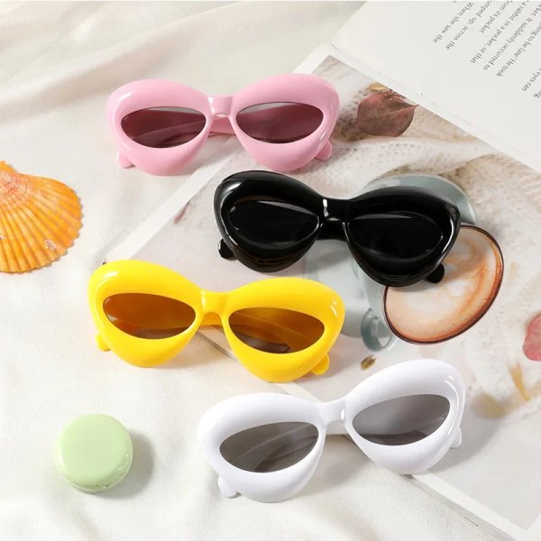 3-12 Years Cat Eye Sunglasses Lip-Shaped Sun Glasses for Girls Boys New Fashion Punk Sunglass Children Y2K Funny Trendy Eyewear