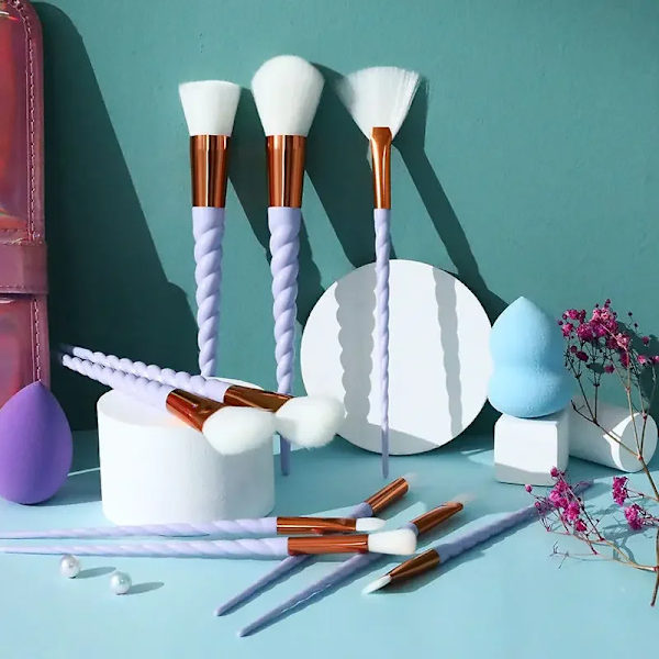 Unicorn Makeup Brush Set Halo Dye Brush Makeup Brushes Eye Shadow Brush Lip Brush Cute Makeup Tool Portable Makeup Brush