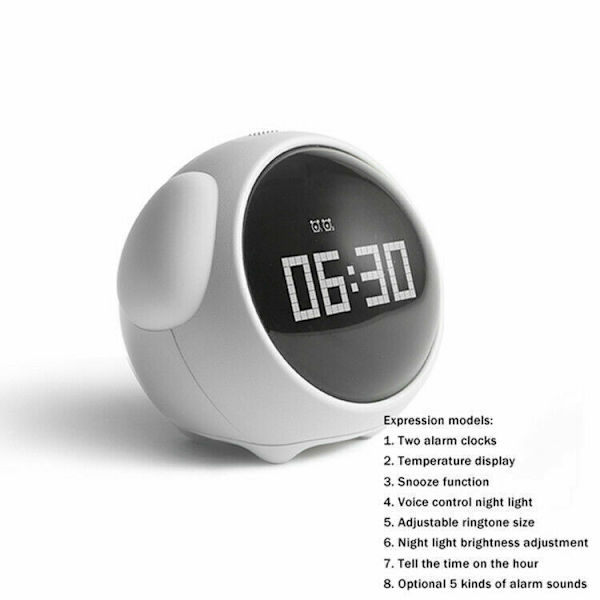 Alarm Table Wall Clock Digital Night Light Gift Cute Dog Kids Clock LED Sound
