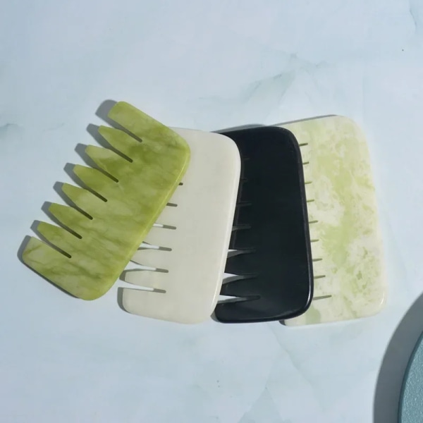 SPA Care Trigger Hair Tool Comb Face Scraper Massager Gua Scalp Comb Point Therapy Guasha Natural Sha Massage Scraping Head Jade