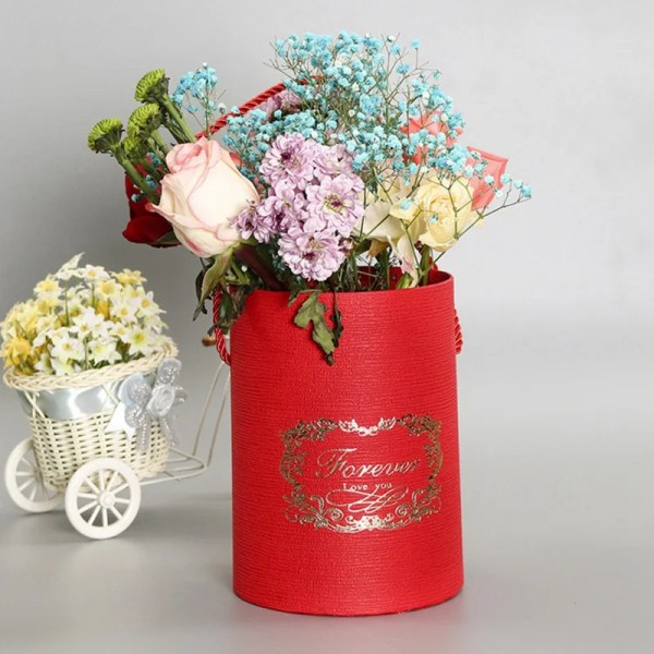 Romantic Round Flower Box Snacks candy Packaging Gift Wrap Storage bag Portable Small Gift Box Festive Party Supplies Hot